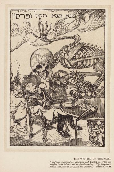 A császár füzére: A falon lévő írás (litográfia) alkotó: Edmund Joseph (after) Sullivan