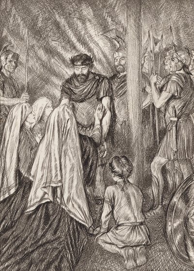 William Shakespeare: Coriolanus tragédiája, V. felvonás, 3. jelenet (litho) alkotó: Edmund Joseph (after) Sullivan