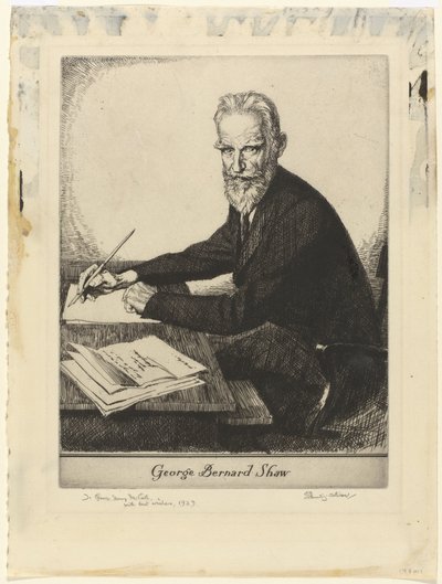 George Bernard Shaw portréja George Bernard Shaw (cím a tárgyon) alkotó: Edmund Joseph Sullivan (signed by artist)