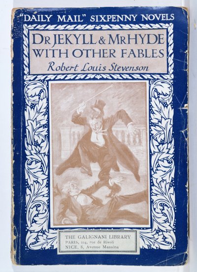 Robert Louis Stevenson (1850-94) "Dr. Jekyll és Mr. Hyde különös esete" című művének címlapja 1910 körül. alkotó: Edmund Joseph Sullivan