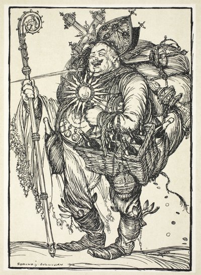 Herr Michel ADC, a koronahercegnek, amikor visszatért az Ígéret Földjéről, illusztrációja Edmund J. Sullivan A császár füzéréből, pub. 1916 alkotó: Edmund Joseph Sullivan