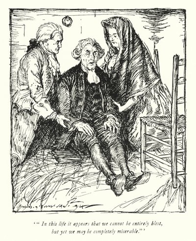 Illusztráció: Oliver Goldsmith, The Vicar of Wakefield (lithó) alkotó: Edmund Joseph Sullivan