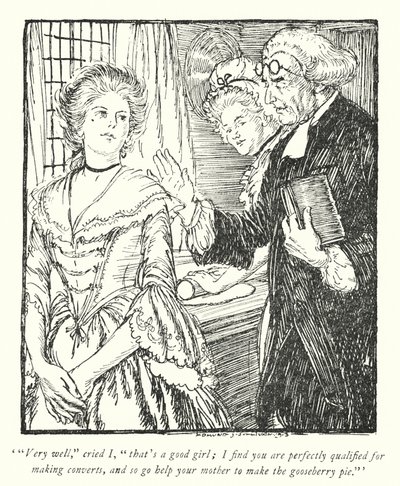 Illusztráció: Oliver Goldsmith, The Vicar of Wakefield (lithó) alkotó: Edmund Joseph Sullivan