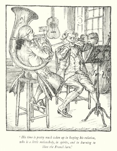 Illusztráció: Oliver Goldsmith, The Vicar of Wakefield (litho) alkotó: Edmund Joseph Sullivan