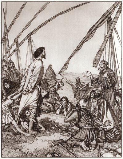 Jézus megkérdezi: Ki a felebarátom? (litho) alkotó: Edmund Joseph Sullivan