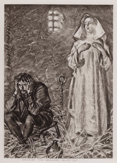 Measure for Measure, III. felvonás, Sc I (litho) alkotó: Edmund Joseph Sullivan