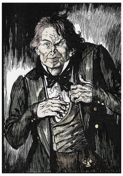 Mr. Hyde, miután bevette az ellenszert, Dr. Jekyll-lé változik, Illusztráció: Edmund Joseph Sullivan (1869-1933) Robert Louis Stevenson (1850-1894) L