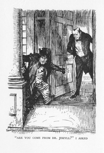 Jelenet Dr. Jekyll és Mr. Hyde furcsa esetéből, Robert Louis Stevenson, 1927 alkotó: Edmund Joseph Sullivan