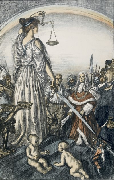 Az igazság uralma, 1917 (litográfia) alkotó: Edmund Joseph Sullivan