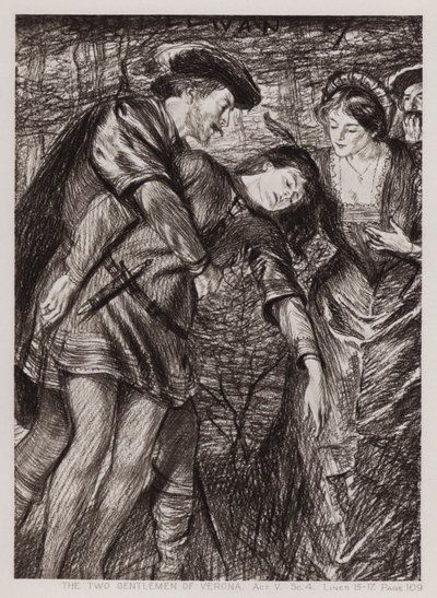 The Two Gentlemen of Verona, V. felvonás, Sc 4 (litho) alkotó: Edmund Joseph Sullivan