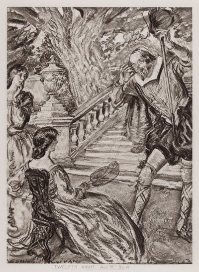 Tizenkettedik éjjel; vagy, amit akarsz, III. felvonás, Sc 4 (litho) alkotó: Edmund Joseph Sullivan