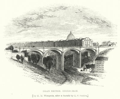 Dean Bridge, Edinburgh (metszet) alkotó: Edmund Morison (after) Wimperis