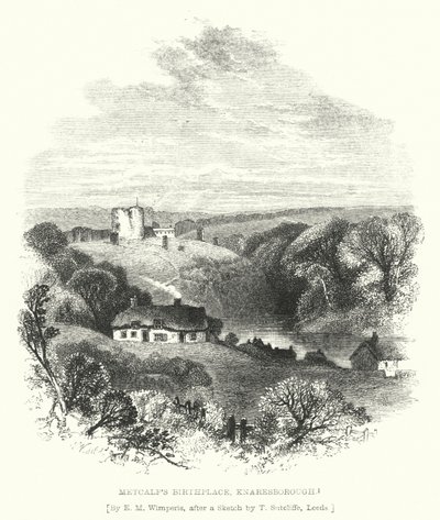 Metcalf szülőhelye, Knaresborough (metszet) alkotó: Edmund Morison (after) Wimperis