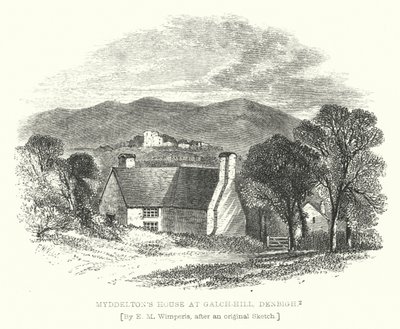 Myddelton háza Lime-Hill-ben, Denbigh (metszet) alkotó: Edmund Morison (after) Wimperis