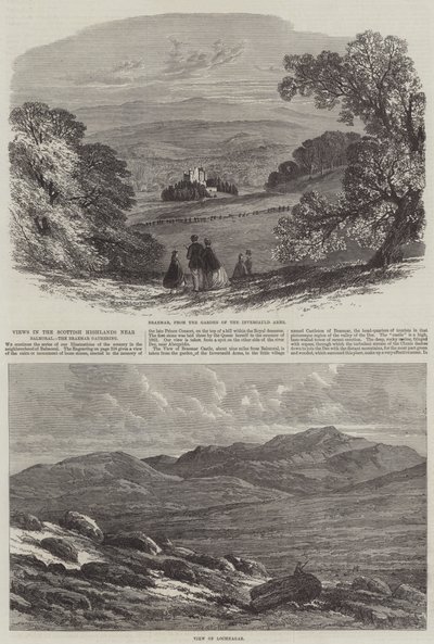 Kilátás a Skót Felföldön, Balmoral közelében, a Braemar Gathering közelében alkotó: Edmund Morison Wimperis