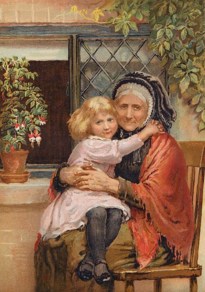 "Drága öreg nagyi!" (metszet) alkotó: Edmund Richard White