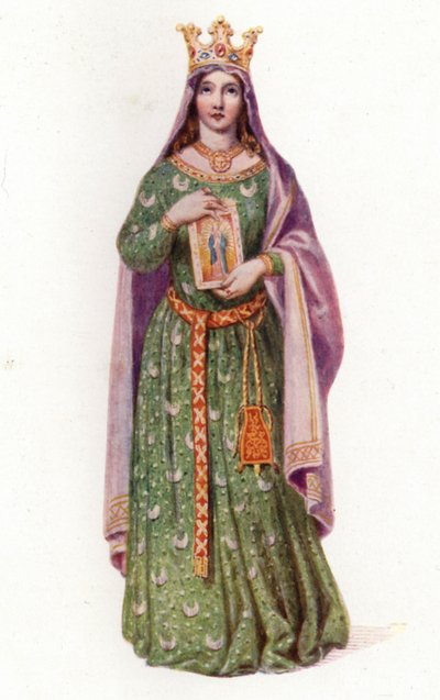 Berengaria, Anglia királynője, I. Richárd király felesége (színes litó) alkotó: Edmund Thomas (after) Parris