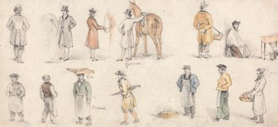 Kereskedők és vőlegények tanulmányai alkotó: Edmund Thomas Parris