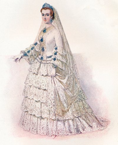 Eugenie császárné menyasszonyi ruhájában, 1853, 1902 alkotó: Edmund Thomas Parris