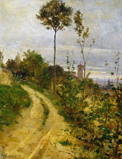 Hill road (olaj, vászon) alkotó: Edoardo Calandra