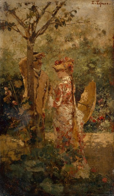 A találkozó (olaj) alkotó: Edoardo Tofano