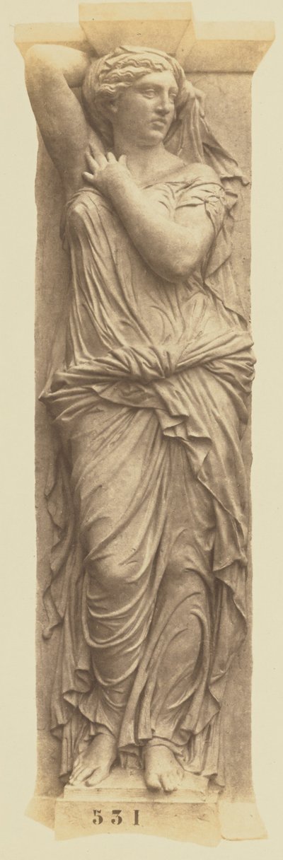[Jules Cavelier kariatidája, a Louvre díszítése, Párizs] alkotó: Édouard Baldus