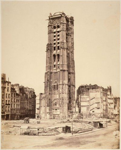 A Saint-Jacques-torony, restaurálás előtt. 4. kerület, Párizs. alkotó: Édouard Baldus