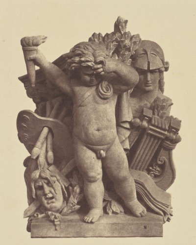 ["Les Beaux-arts", Nicolas Guillemin szobra, a Louvre díszítése, Párizs] alkotó: Édouard Baldus