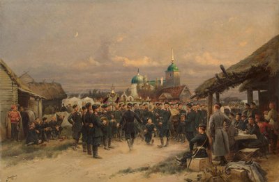 Az életőrök énekesei 4. A császári családok lövészzászlóalja, Carskoje Selo, 1889 alkotó: Jean Baptiste Edouard Detaille