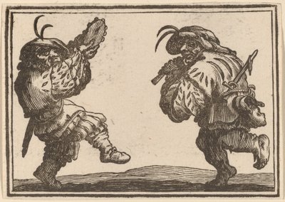 Táncosok furulyával és tamburával alkotó: Edouard Eckman after Jacques Callot
