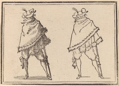 Gentleman a köpenyébe burkolva alkotó: Edouard Eckman after Jacques Callot