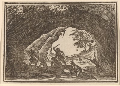 Rablókat támadó katonák alkotó: Edouard Eckman after Jacques Callot