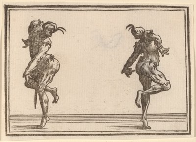 Két Pantaloon táncol alkotó: Edouard Eckman after Jacques Callot