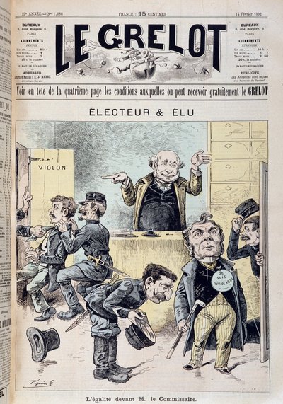 Karikatúra a parlamenti mentelmi jogról – az 1892.02.14-i „” Le Grelot”-ban alkotó: Edouard Guillaumin Pepin