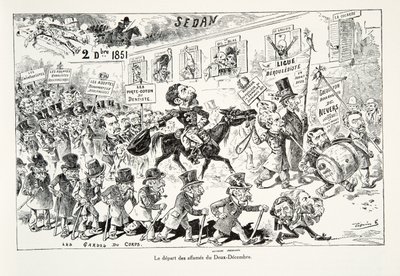 Az éhezők távozása december 2-án, A Harmadik Köztársaság története című kötetből. I, Politikatörténet, pub.1933 alkotó: Edouard Guillaumin Pepin