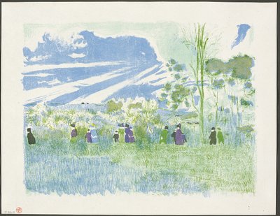 Across the Fields, harmadik tányér a Landscapes and Interiors sorozatból alkotó: Édouard Jean Vuillard