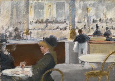 A Cafe on the Place du Theatre-Francais, c.1877-78 (pastel on canvas) alkotó: Édouard Manet