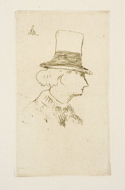 Baudelaire profilban, kalapban, 1862 alkotó: Édouard Manet
