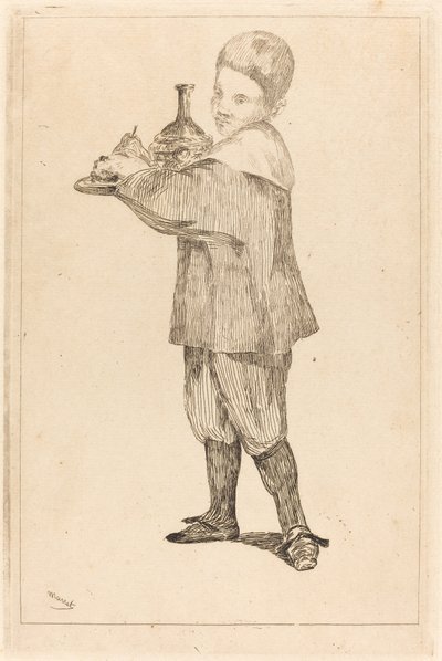 Gyermek kezében egy tálcát alkotó: Édouard Manet
