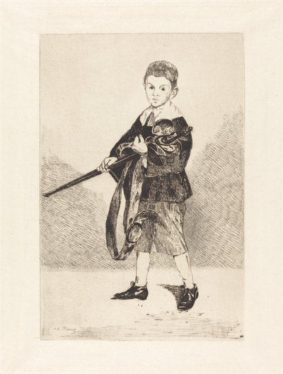 Gyermek karddal, balra fordult gyermek karddal, balra fordulva, 1862. alkotó: Édouard Manet