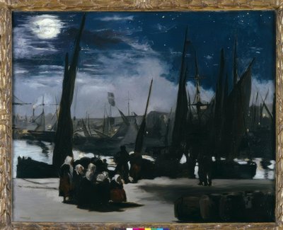Holdfény Boulogne kikötője felett alkotó: Édouard Manet