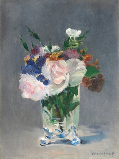Virágok kristályvázában, c. 1882. alkotó: Édouard Manet