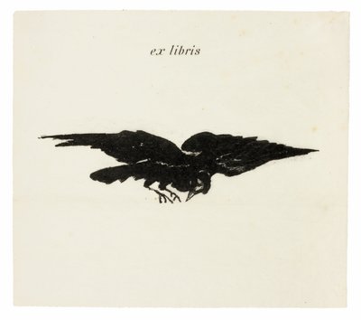 Repülő holló: ex libris, A hollóból (Le Corbeau) alkotó: Édouard Manet