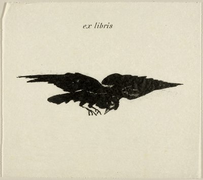 Repülő holló: ex libris, A hollóból (Le Corbeau) alkotó: Édouard Manet
