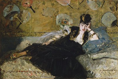 Franciául:  Nő rajongókkal alkotó: Édouard Manet
