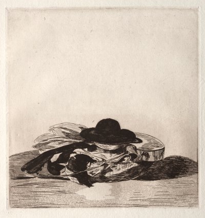 Előlap egy rézkarc-kiadáshoz: Kalap és gitár, 1862. alkotó: Édouard Manet