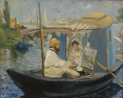 Német: Die Barke Claude Monet festménye a műtermi hajóján alkotó: Édouard Manet