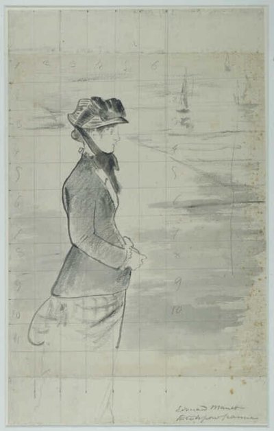 Manet - Annabel Lee a tengerparton áll, 1881 körül alkotó: Édouard Manet