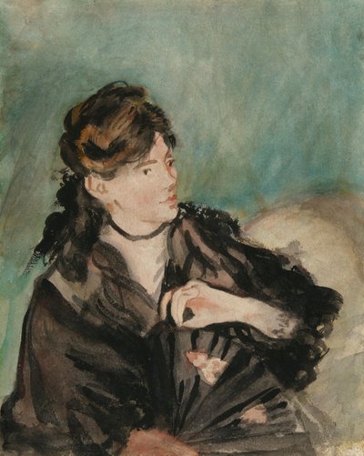 Manet - Berthe Morisot portréja legyezővel, 1874 alkotó: Édouard Manet