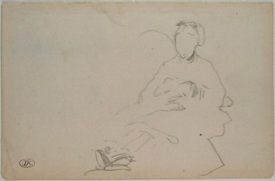 Manet - Egy ülő nő vázlata (vázlatfüzetből), 1864-1868 körül alkotó: Édouard Manet